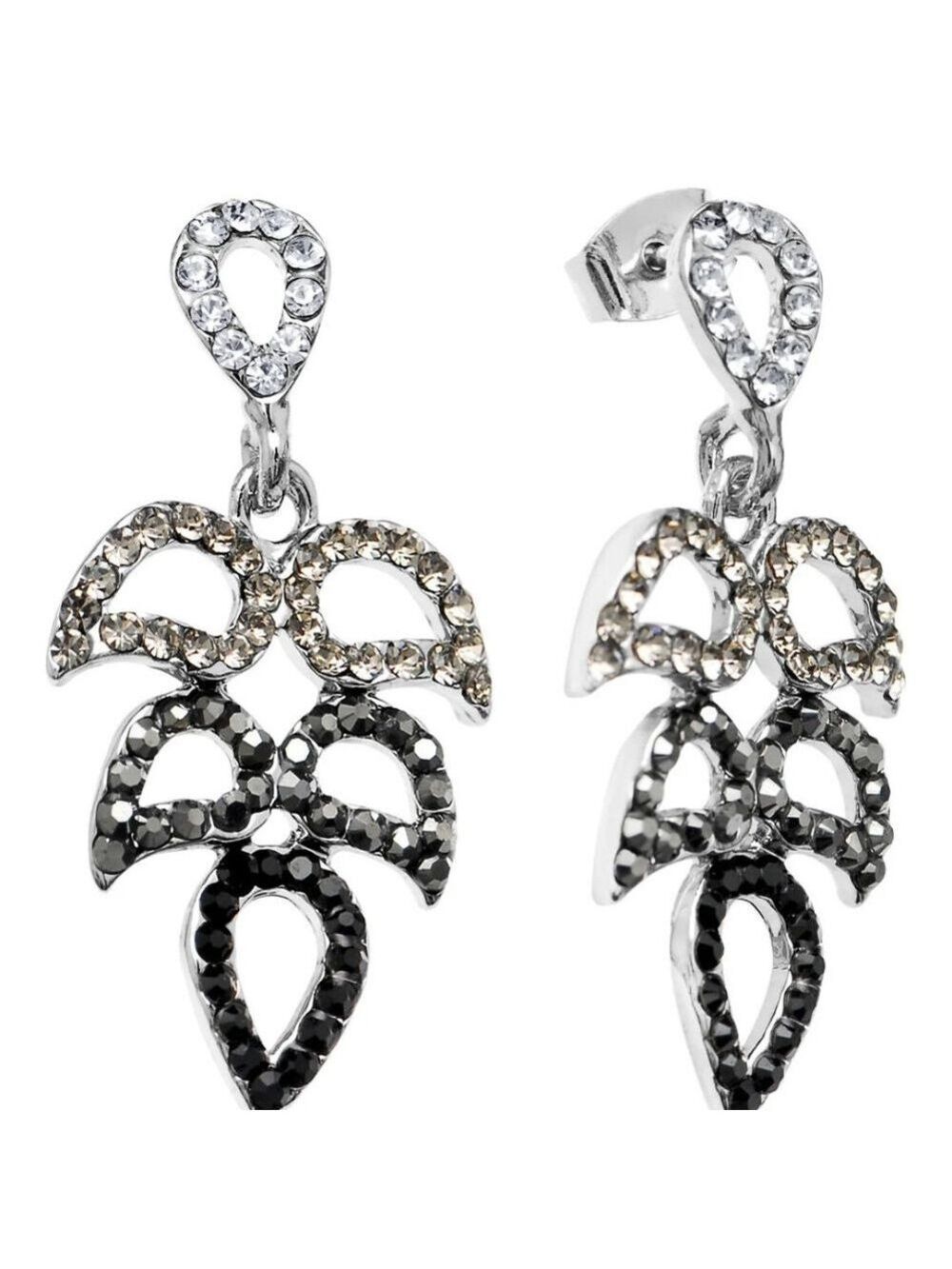 Ravishing Rhinestone Leaf Earrings